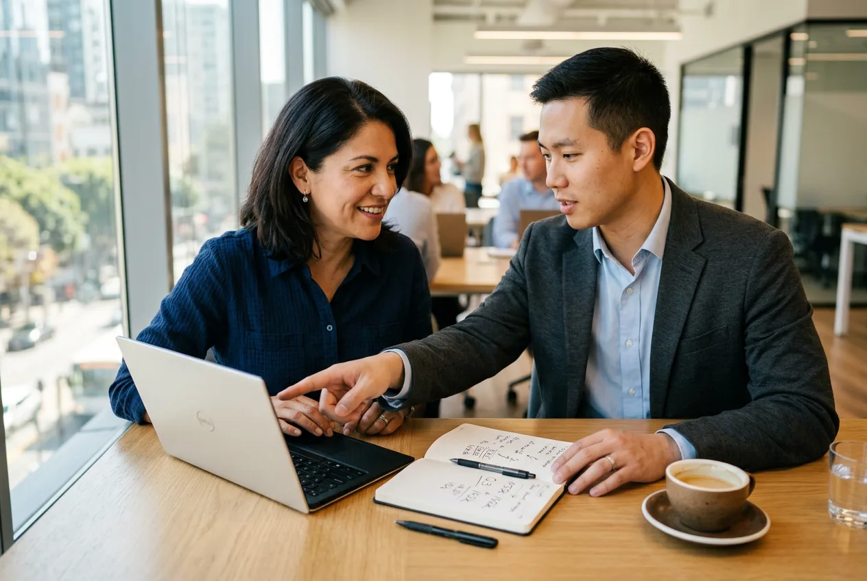 Business leaders reviewing corrected reporting with confidence