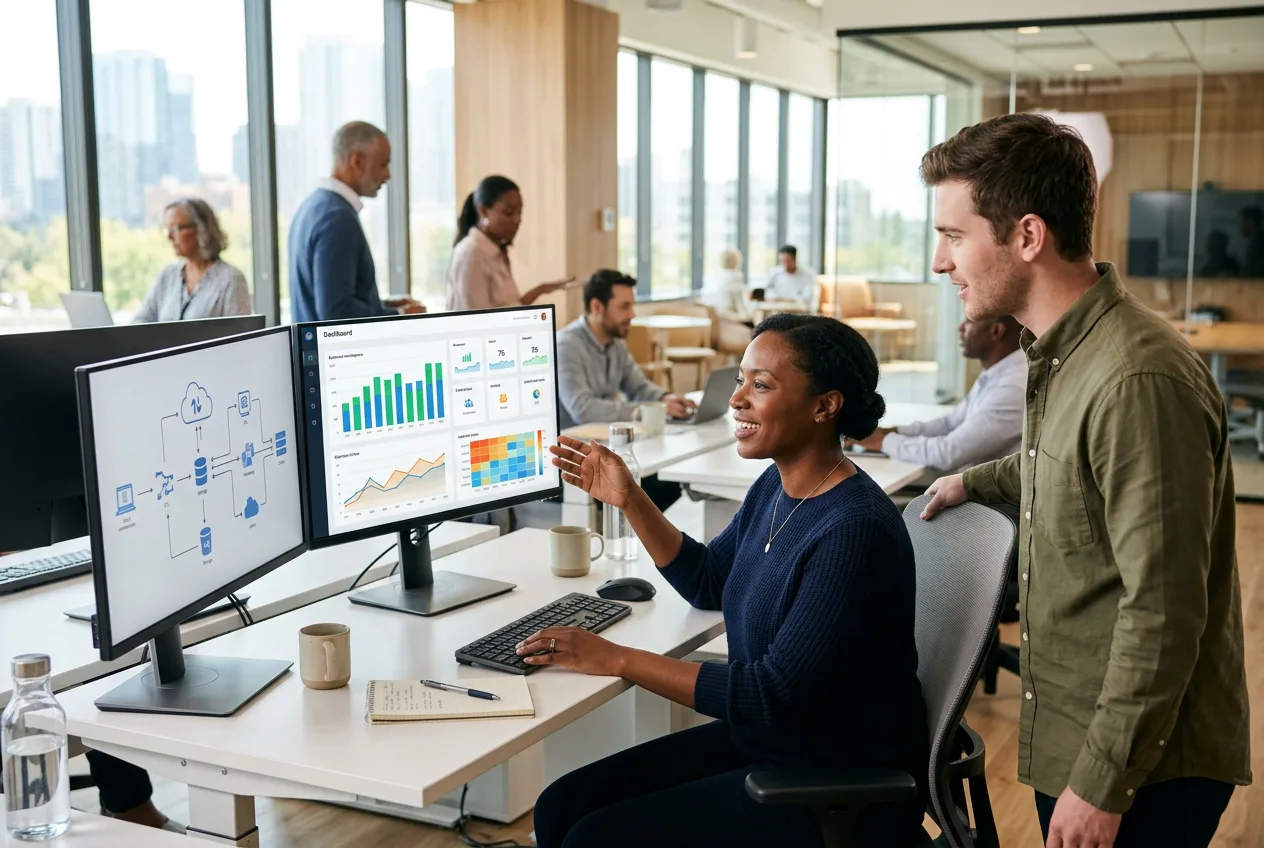 Power BI reporting environment connected to Microsoft data platform