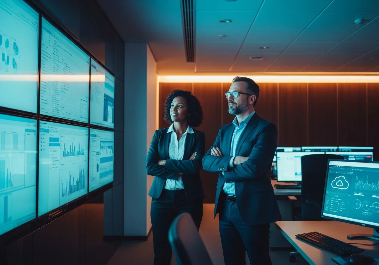 Technology team working on cloud infrastructure