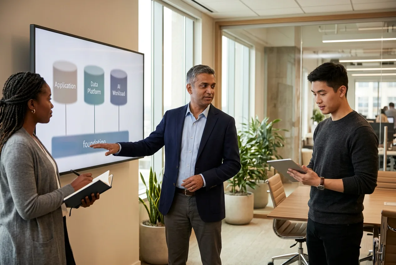 Azure foundation supporting applications, data, and AI workloads