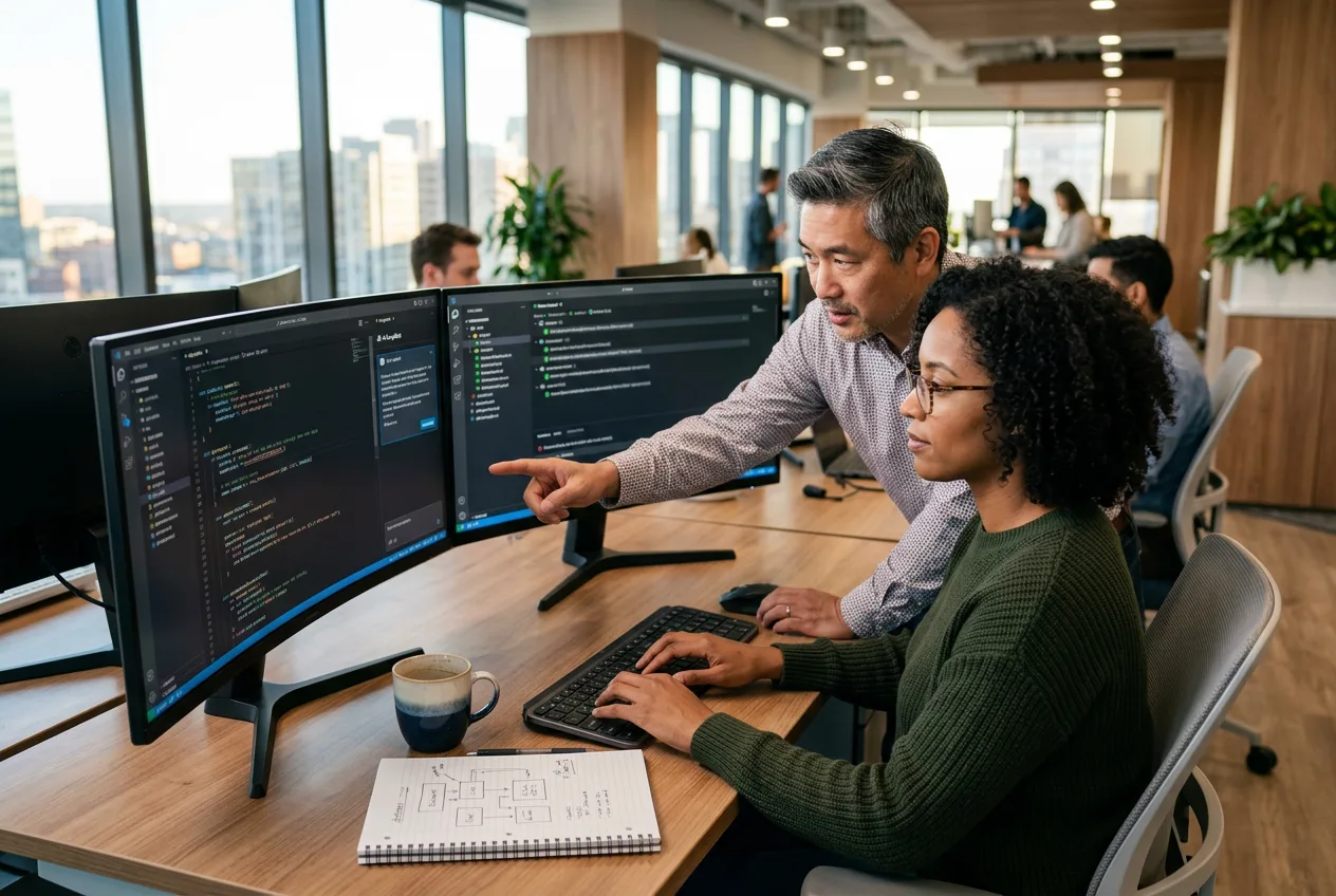Developers using AI-assisted engineering tools